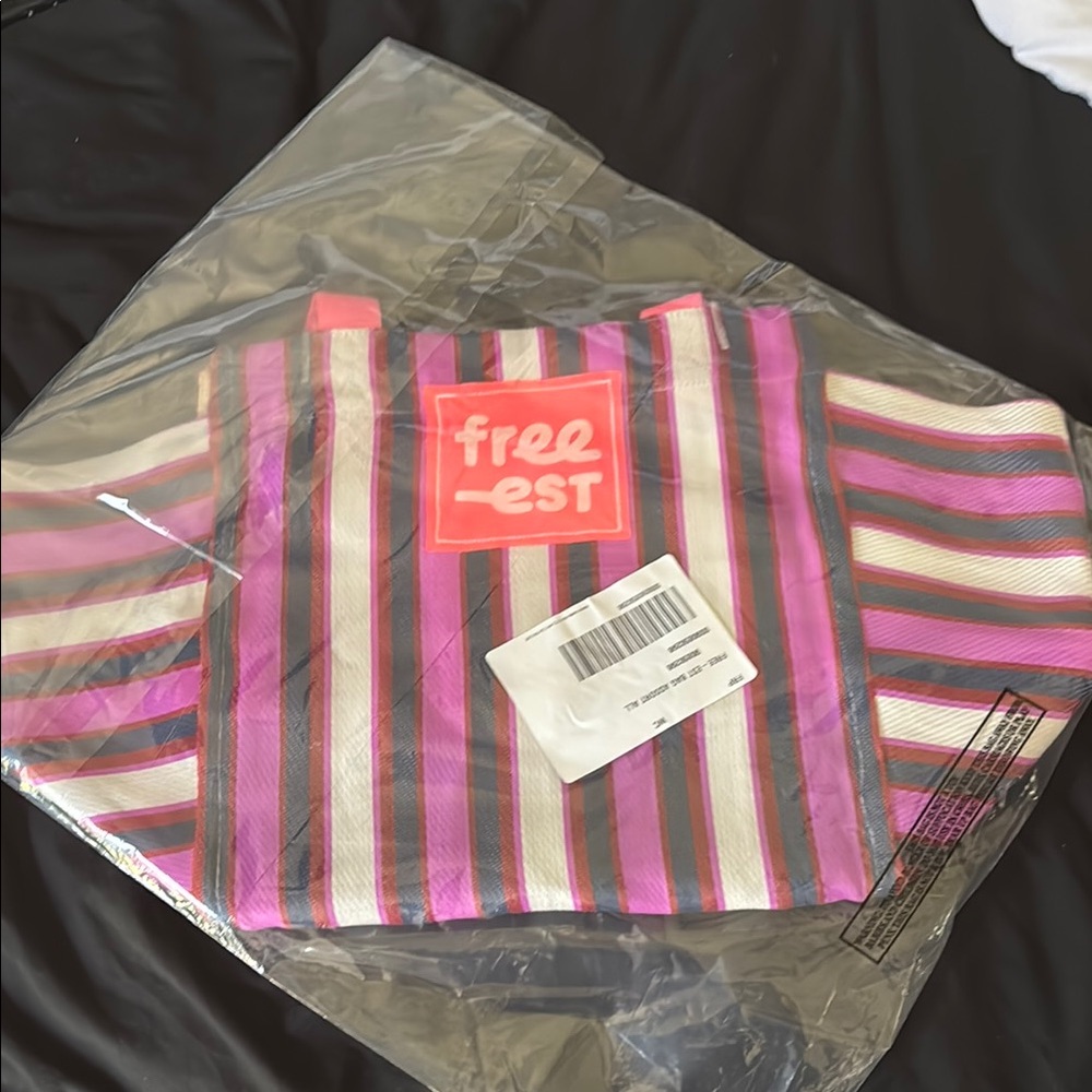 Free People Pink and Purple Vibrant Tote Bag